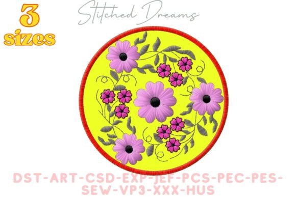 Applique Circle Embroidery Design for Holiday Collections