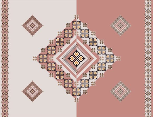 Colorful Embroidery Geometric Pattern Review