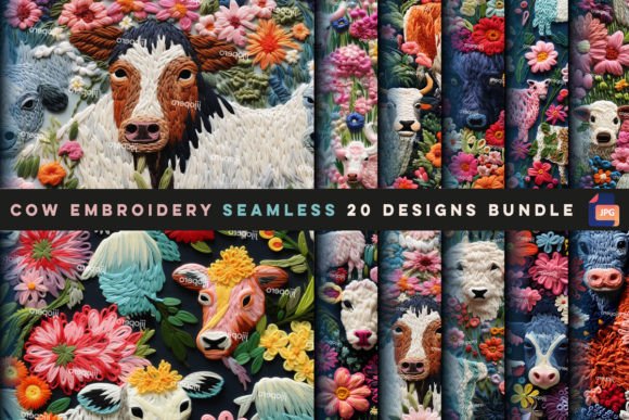Cow Embroidery Seamless Review for Small Business Merch