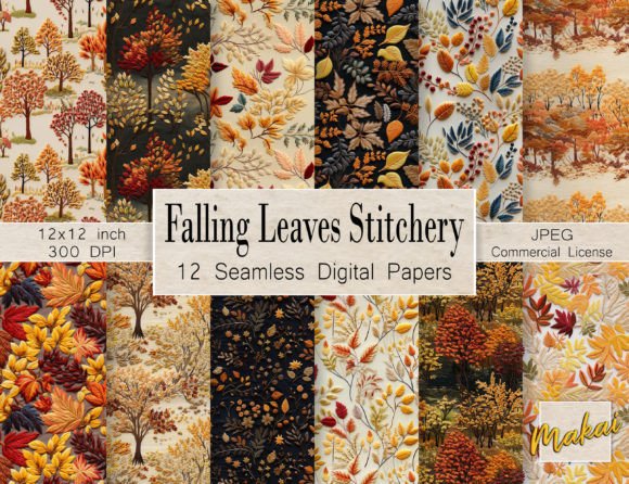 Embroidery Falling Leaves Seamless Review