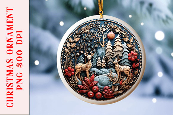 Embroidery Look Reindeer Ornament Design Review