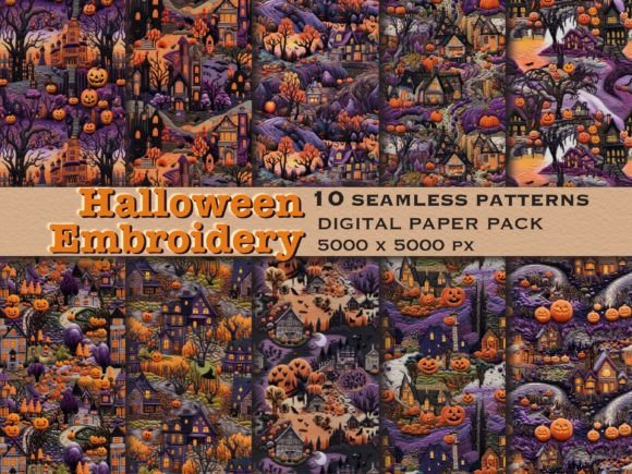 Halloween Embroidery Seamless Pattern Review