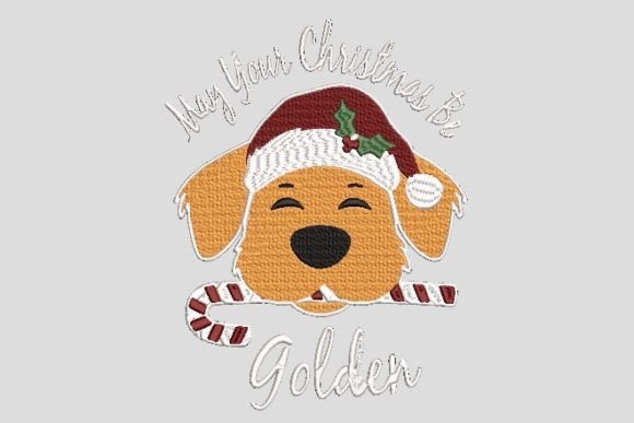 May Your Christmas Be Golden Embroidery