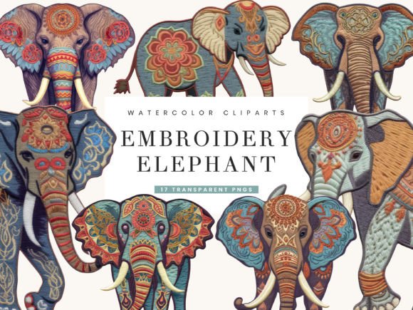 Review: Embroidery Elephant Clipart Bundle for Small Shops