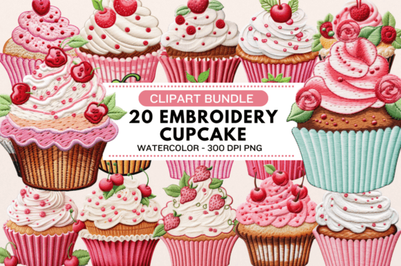 Reviewing Embroidery Cupcake Clipart Bundle