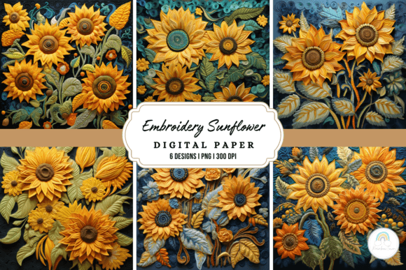 Reviewing Embroidery Sunflower Background
